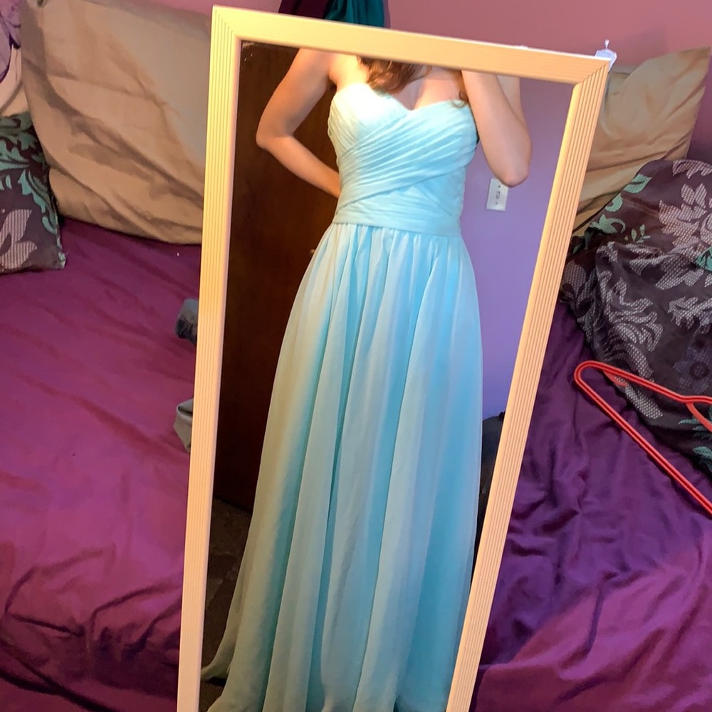 Teal prom dress